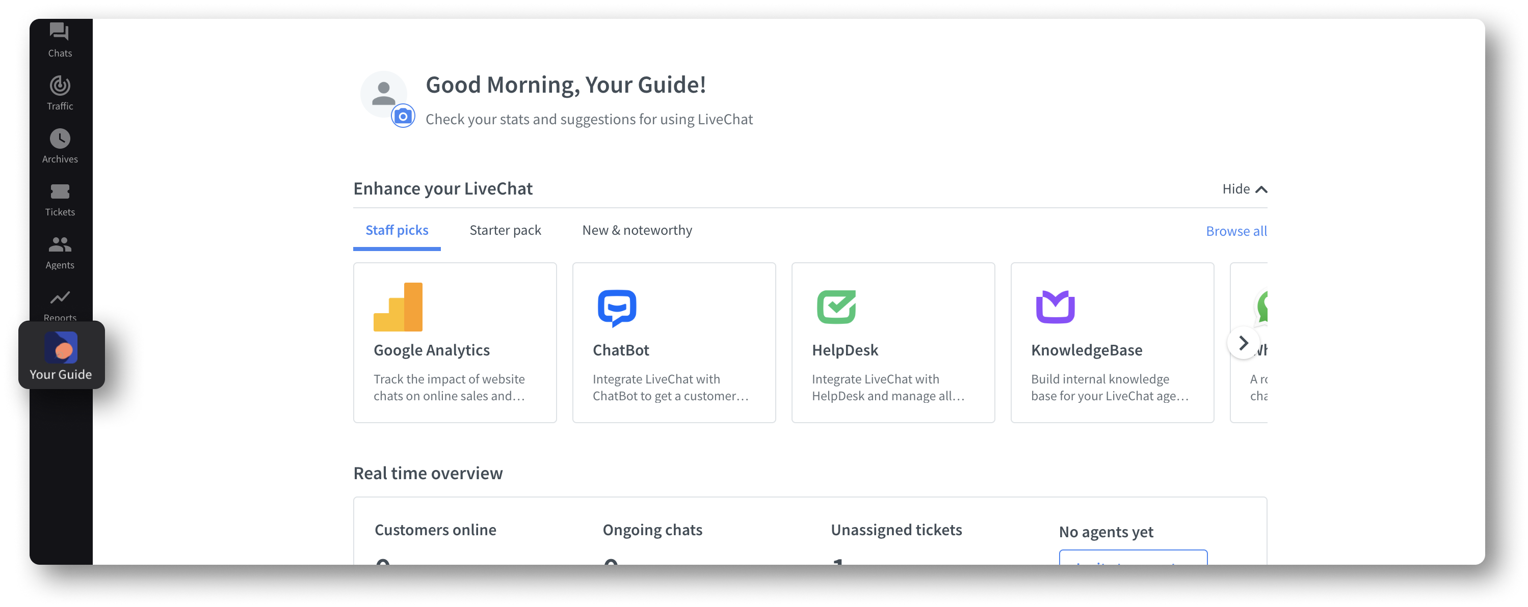 Creating LiveChat apps step 4.1, finding your app in LiveChat Application